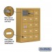 Salsbury Cell Phone Storage Locker - with Front Access Panel - 5 Door High Unit (5 Inch Deep Compartments) - 15 A Doors (14 usable) - Gold - Surface Mounted - Master Keyed Locks